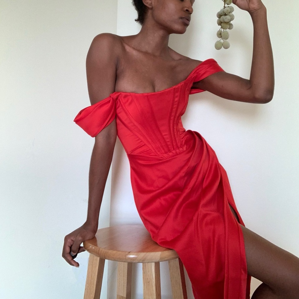 Loretta Corset Slit Dress